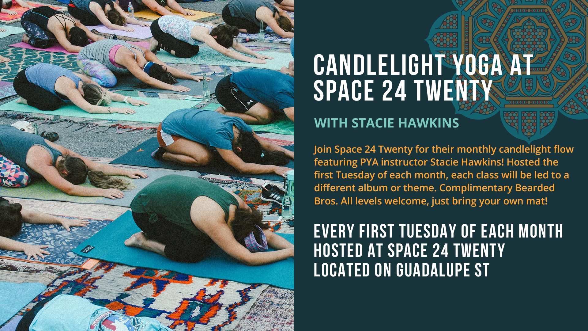 Candlelight Yoga with Practice Yoga Austin and Space 24 Twenty