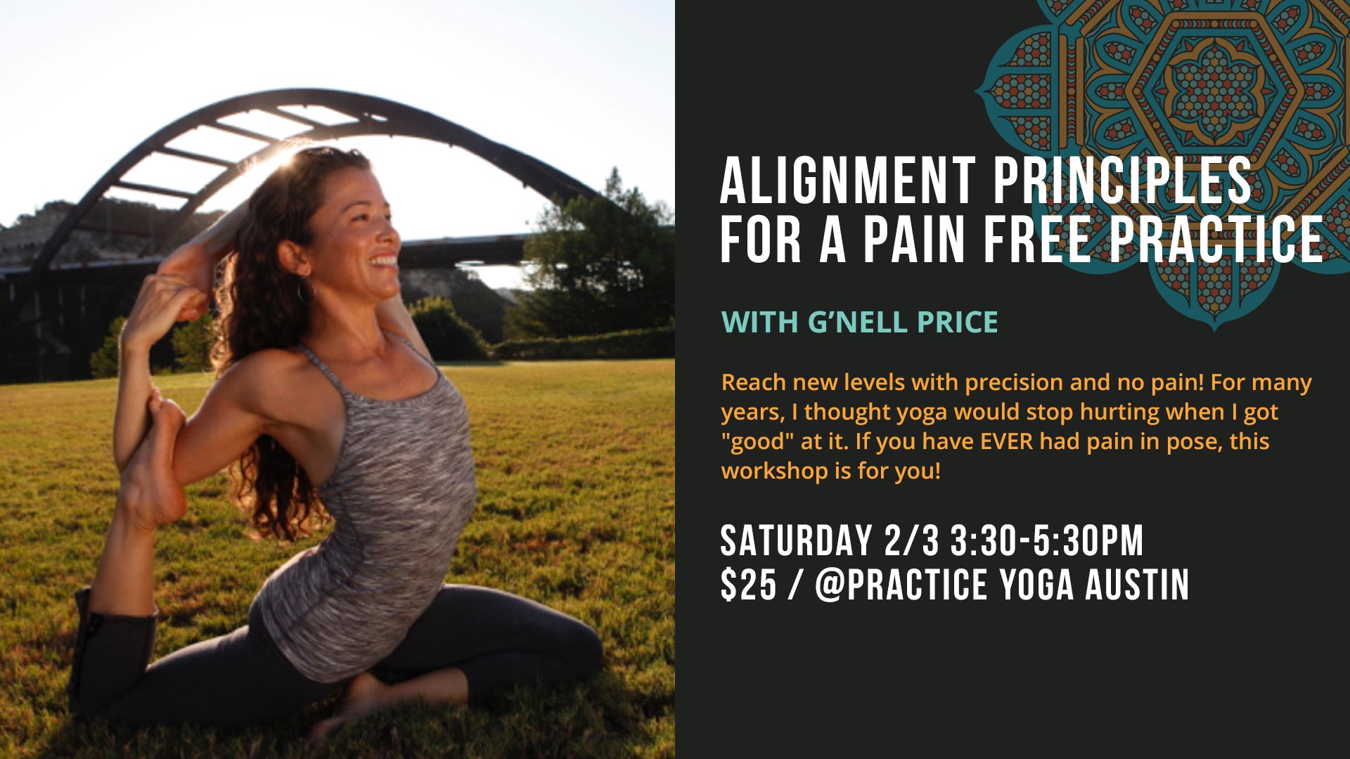 Pain free practice workshop with G'Nell Price