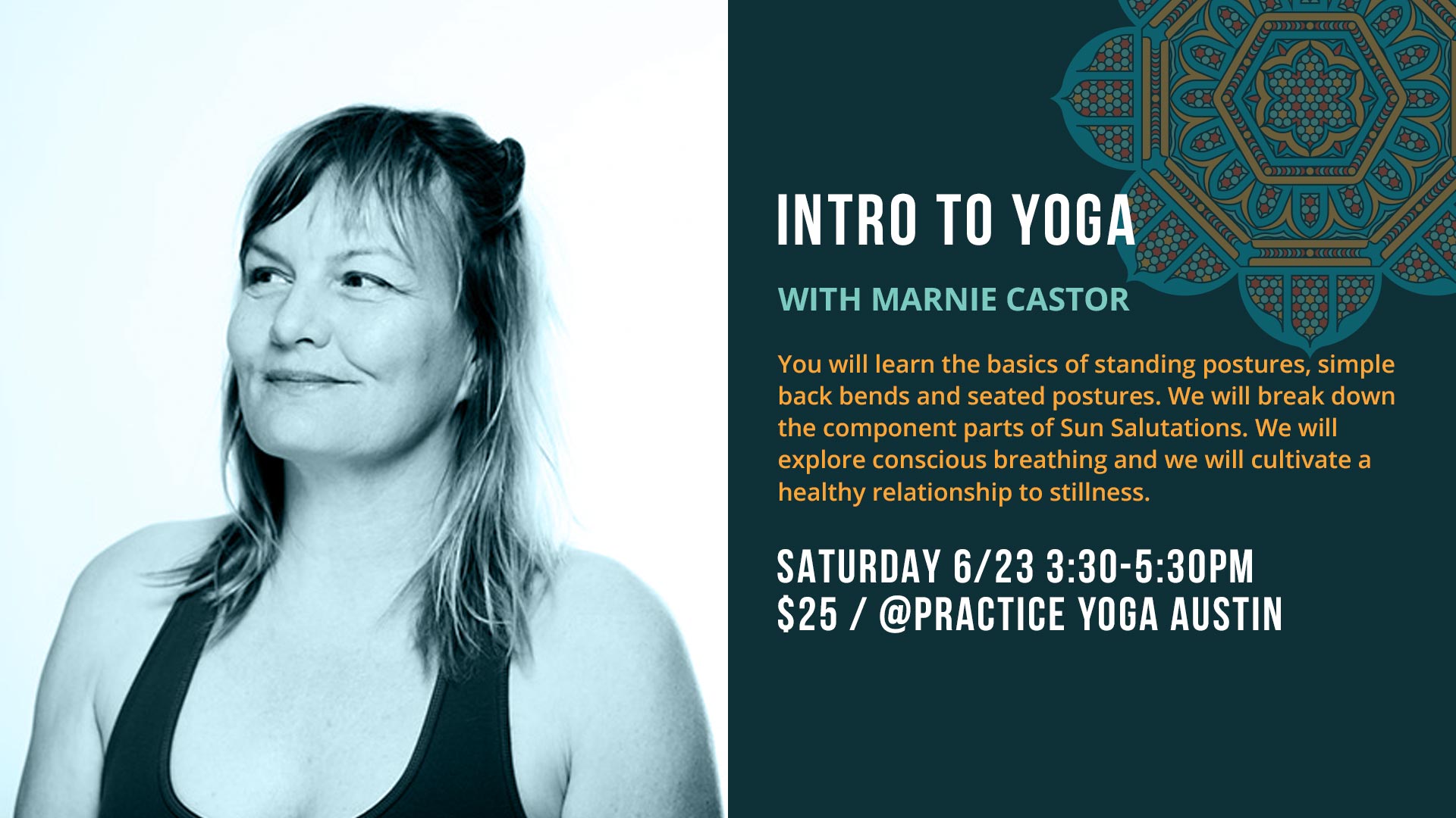 Intro to Yoga with Marnie Castor at Practice Yoga Austin